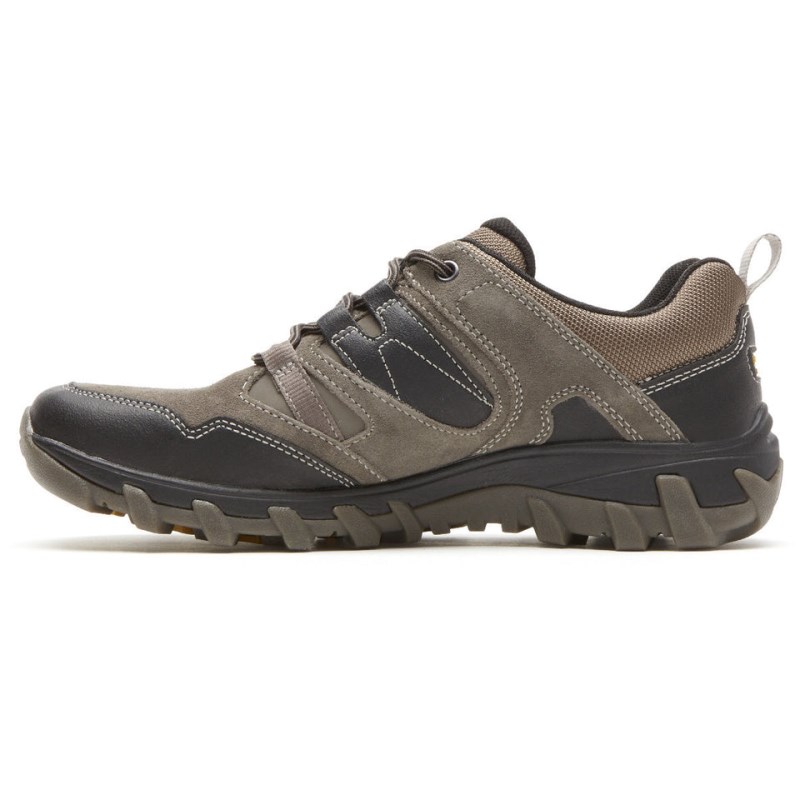 Rockport Cold Springs Plus Waterproof Low Tie Men Hiking Boots Grey Brown Singapore | UJ2-88078