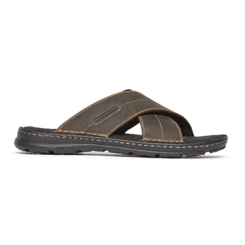 Rockport Darwyn Cross Band Men Slides Brown Singapore | BG5-06640