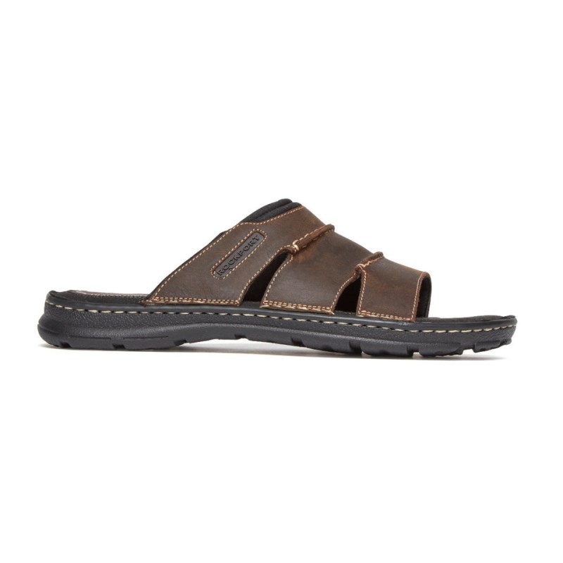 Rockport Darwyn Men Slides Brown Singapore | FH7-59465