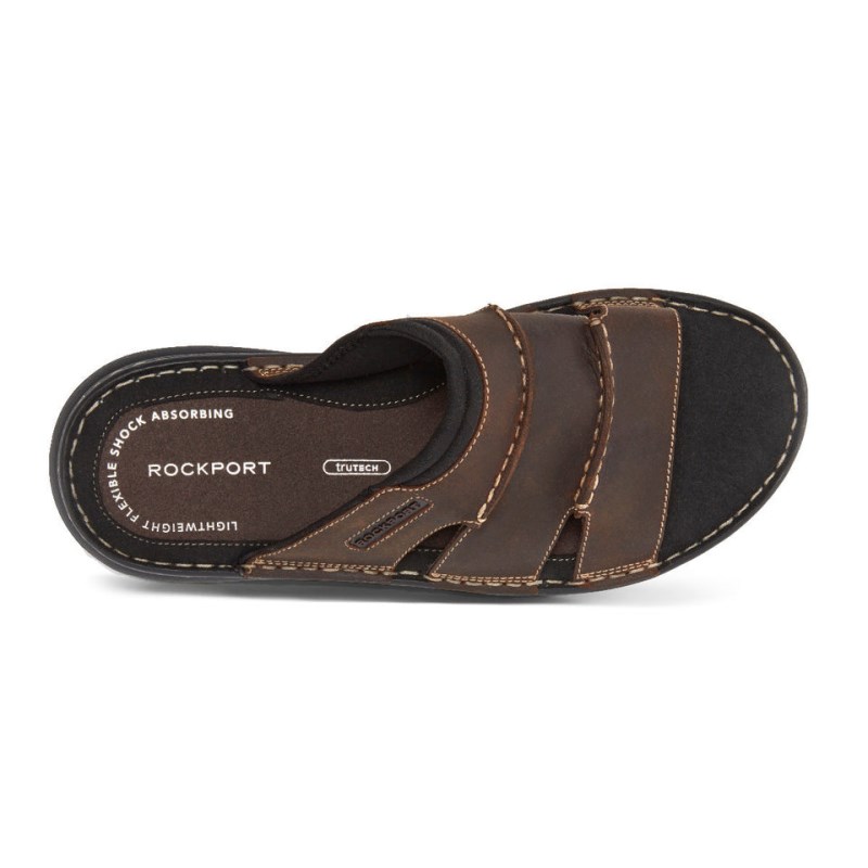 Rockport Darwyn Men Slides Brown Singapore | FH7-59465