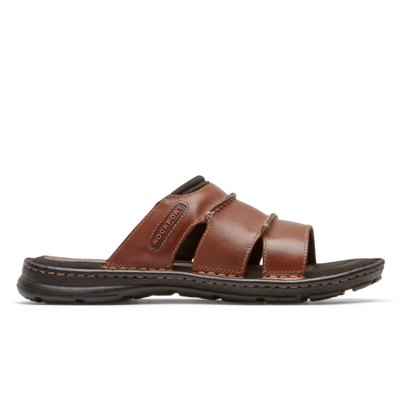 Rockport Darwyn Men Slides Brown Singapore | TN1-20722