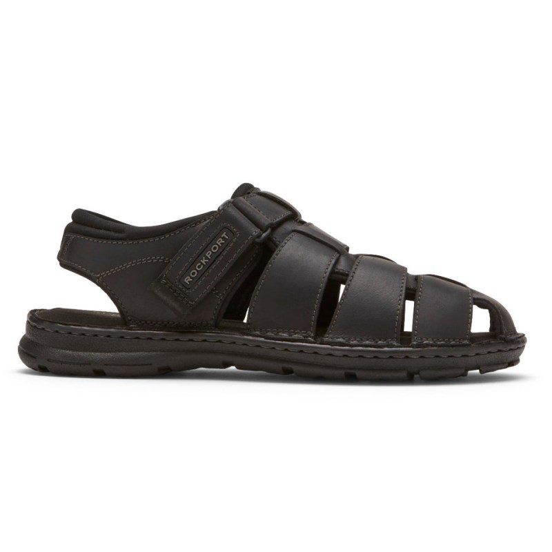 Rockport Darwyn Slingback Men Fisherman Sandals Black Singapore | MG0-95179