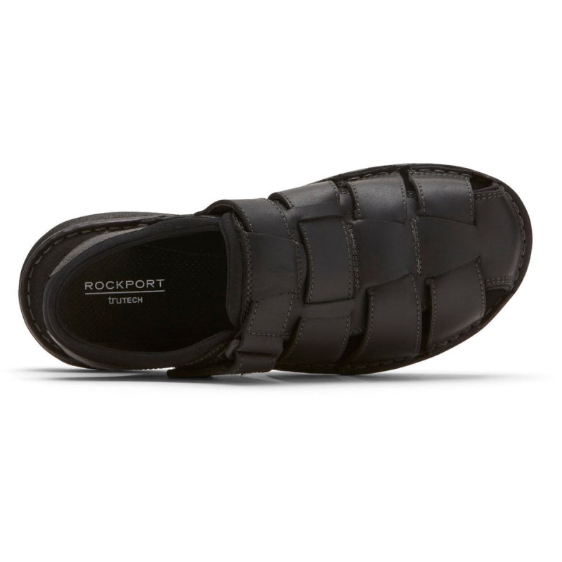 Rockport Darwyn Slingback Men Fisherman Sandals Black Singapore | MG0-95179