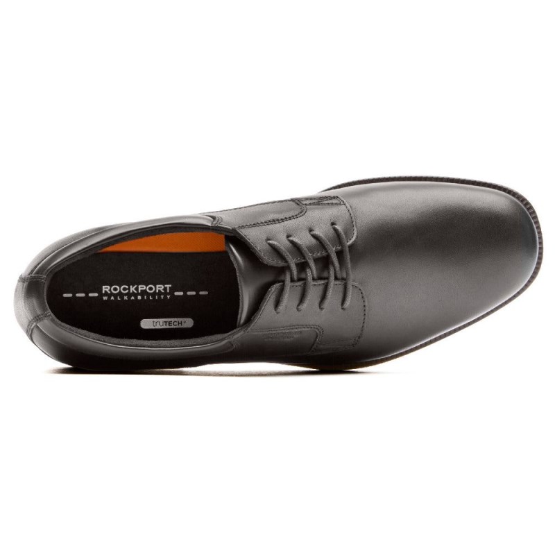 Rockport Essential Details Waterproof Plain Toe Men Oxford Shoes Black Singapore | ZO7-96949