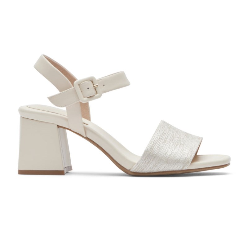 Rockport Farrah 2-Strap Women Heeled Sandals Cream Singapore | BB1-95119