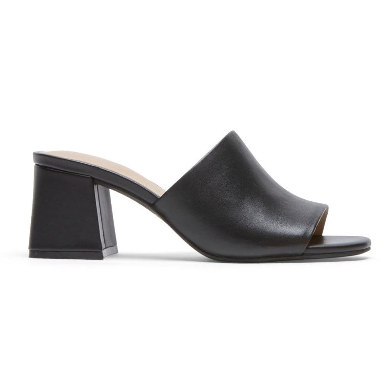 Rockport Farrah Heel Women Slides Black Singapore | JO0-47404