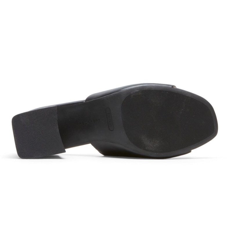 Rockport Farrah Heel Women Slides Black Singapore | JO0-47404