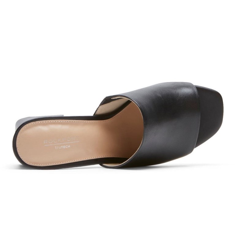 Rockport Farrah Heel Women Slides Black Singapore | JO0-47404