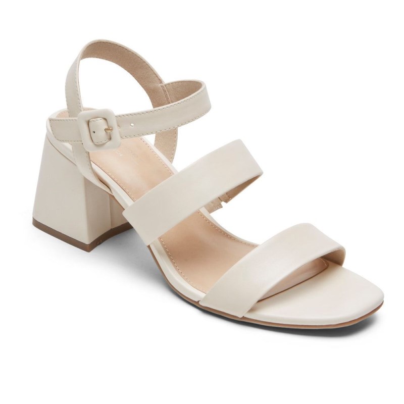 Rockport Farrah Strappy Women Heeled Sandals Cream Singapore | BZ4-60736