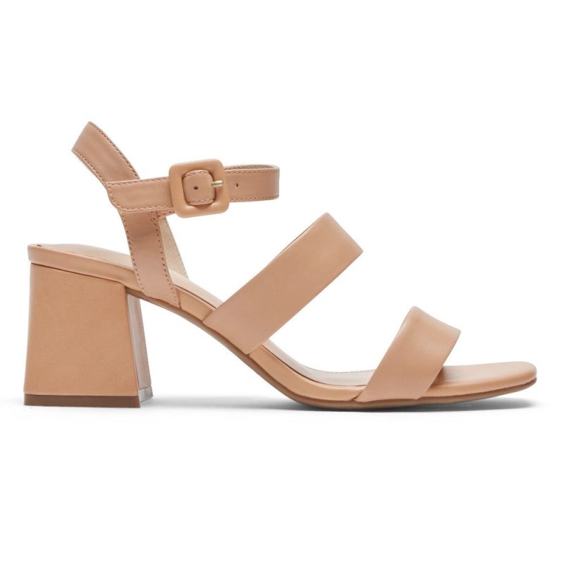 Rockport Farrah Strappy Women Heeled Sandals Brown Singapore | HY2-92379