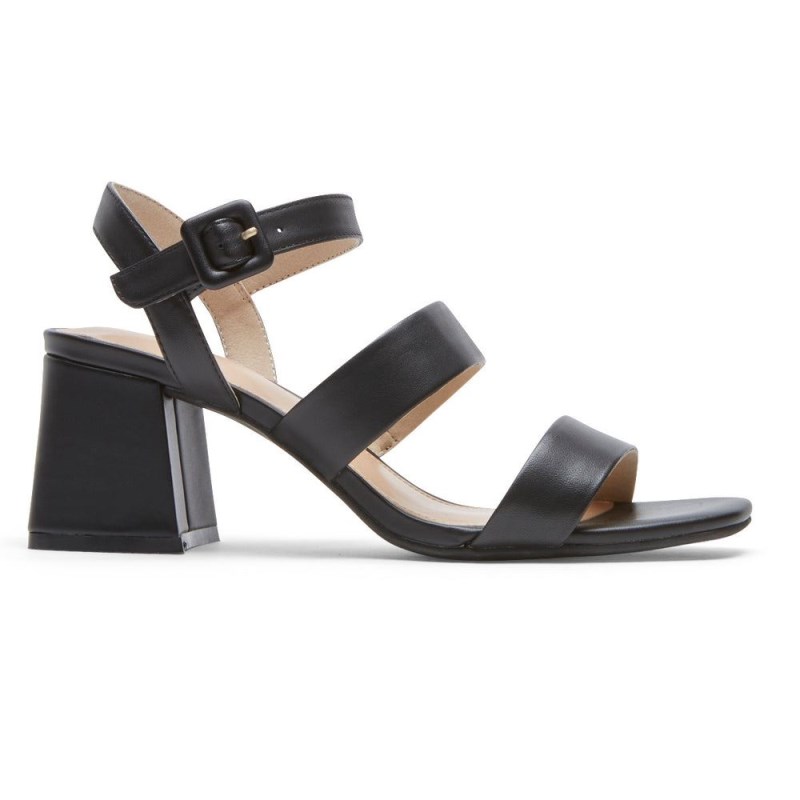 Rockport Farrah Strappy Women Heeled Sandals Black Singapore | FO9-73067