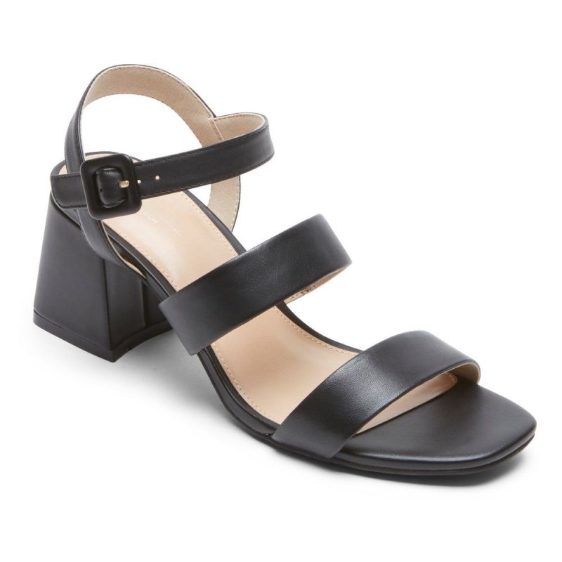 Rockport Farrah Strappy Women Heeled Sandals Black Singapore | FO9-73067