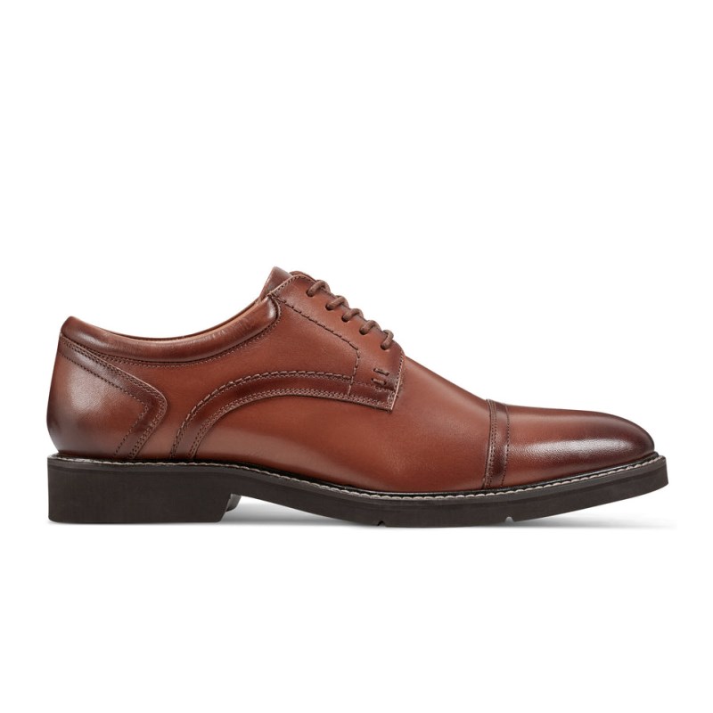 Rockport Findlay Dress Lace-up Almond Toe Men Oxford Shoes Dark Red Singapore | VK5-00830