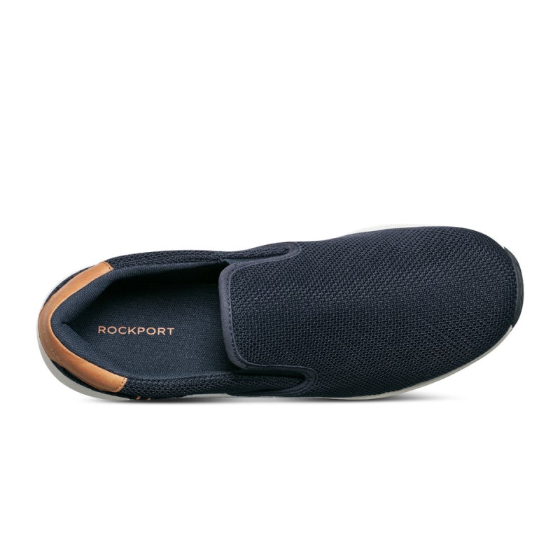 Rockport Fulton Slip-On Men Sneakers Navy Singapore | GR2-76257