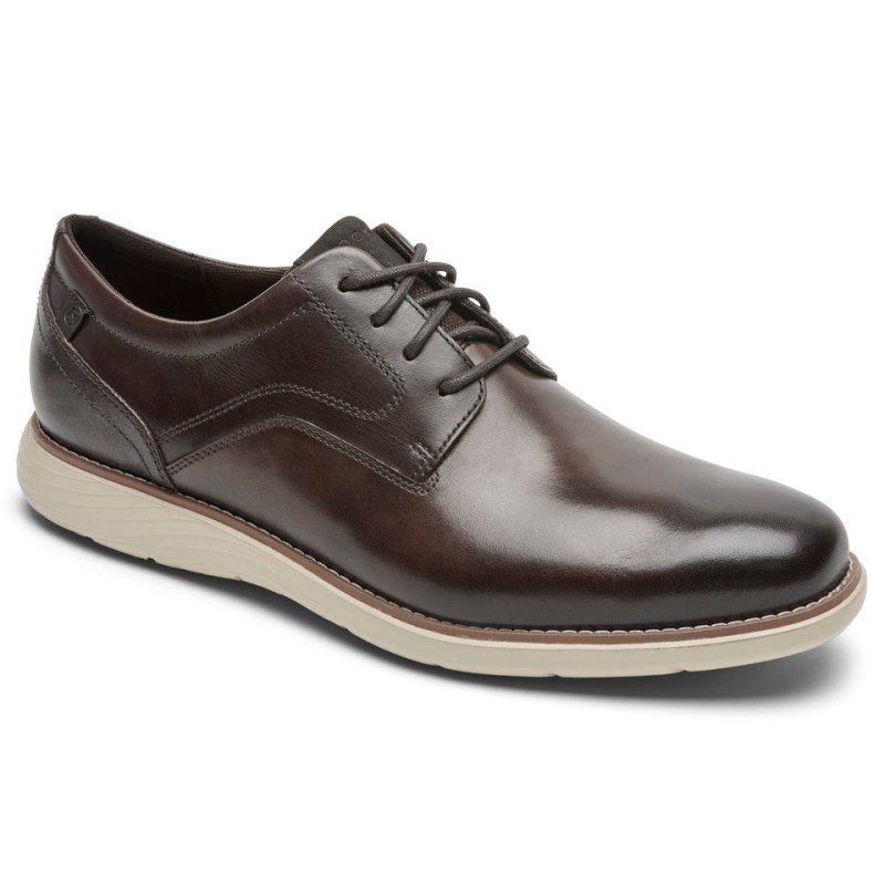 Rockport Garett Plain Toe Men Oxford Shoes Dark Brown Singapore | CP6-32623