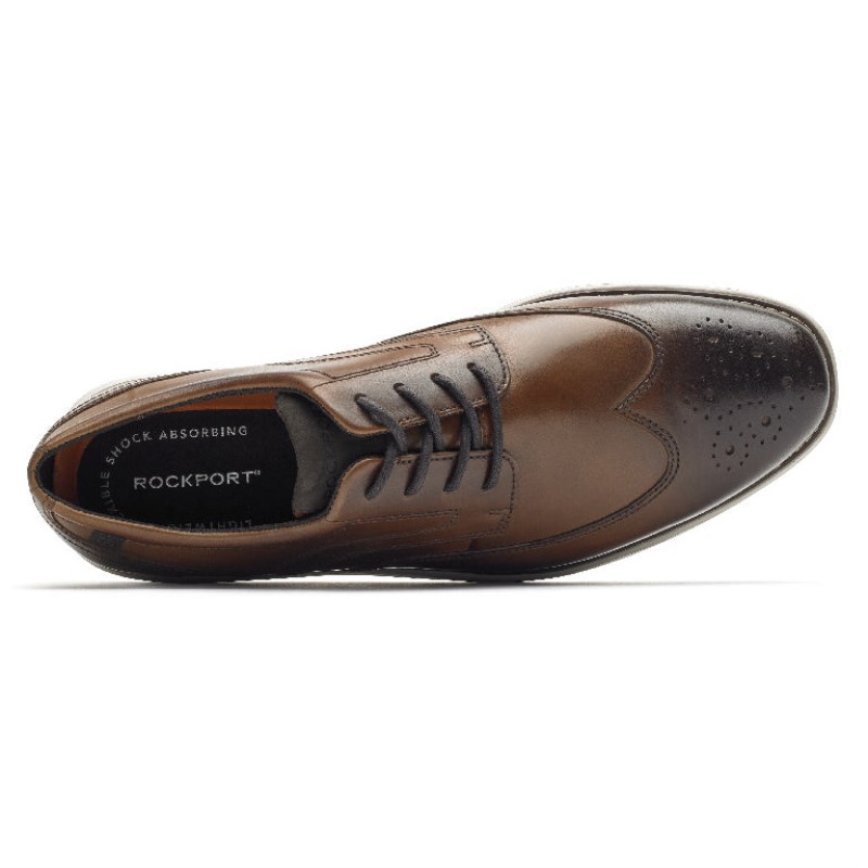 Rockport Garett Wingtip Men Oxford Shoes Brown Singapore | FJ9-71487