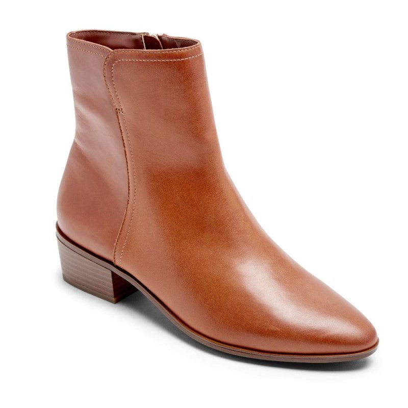 Rockport Geovana Mid Women Booties Brown Singapore | MU3-06620