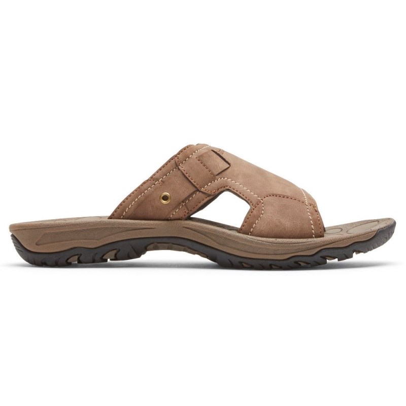 Rockport Hayes Men Slides Grey Brown Singapore | FC2-71207