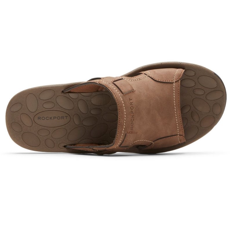 Rockport Hayes Men Slides Grey Brown Singapore | FC2-71207