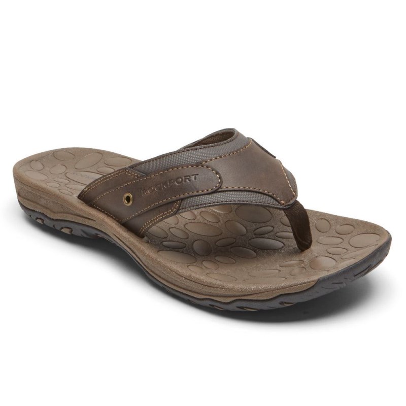 Rockport Hayes Thong Men Sandals Brown Singapore | VR9-22092