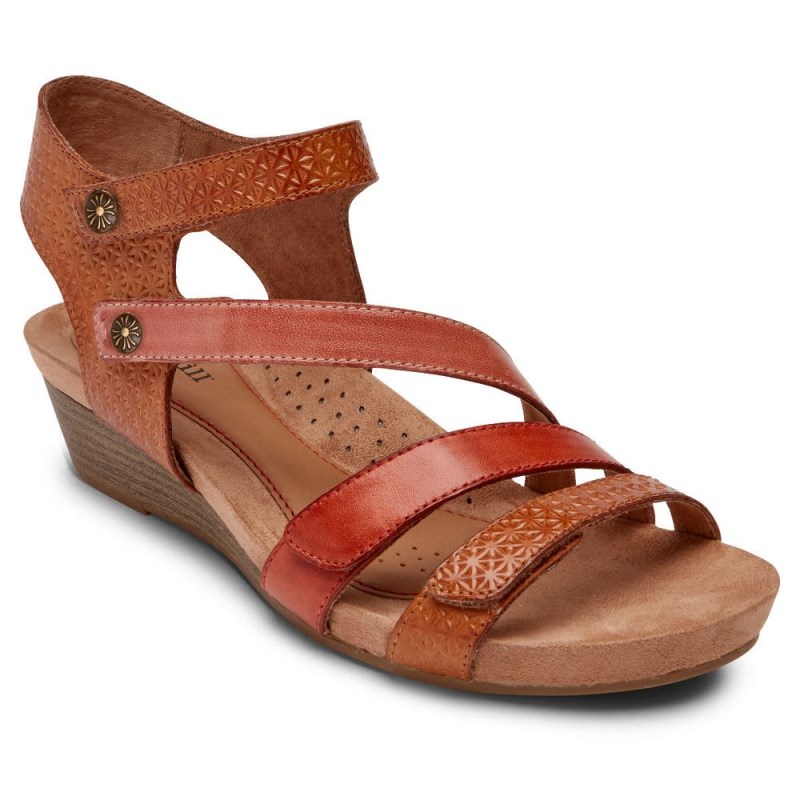 Rockport Hollywood 4-Strap Women Wedge Sandals Brown Multi Singapore | XW9-01730