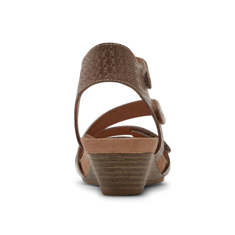 Rockport Hollywood 4-Strap Women Wedge Sandals Gold Singapore | GY4-27782