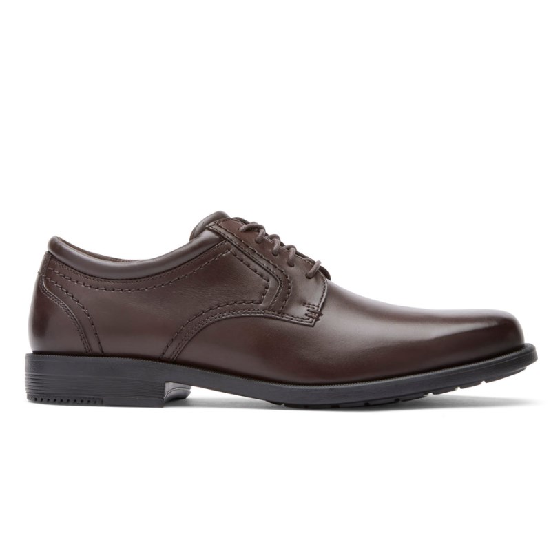 Rockport Isaac Plain Toe Men Dress Shoes Dark Brown Singapore | YE8-15601