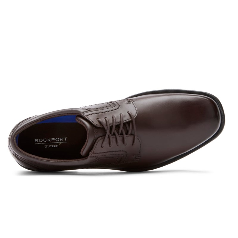 Rockport Isaac Plain Toe Men Dress Shoes Dark Brown Singapore | YE8-15601