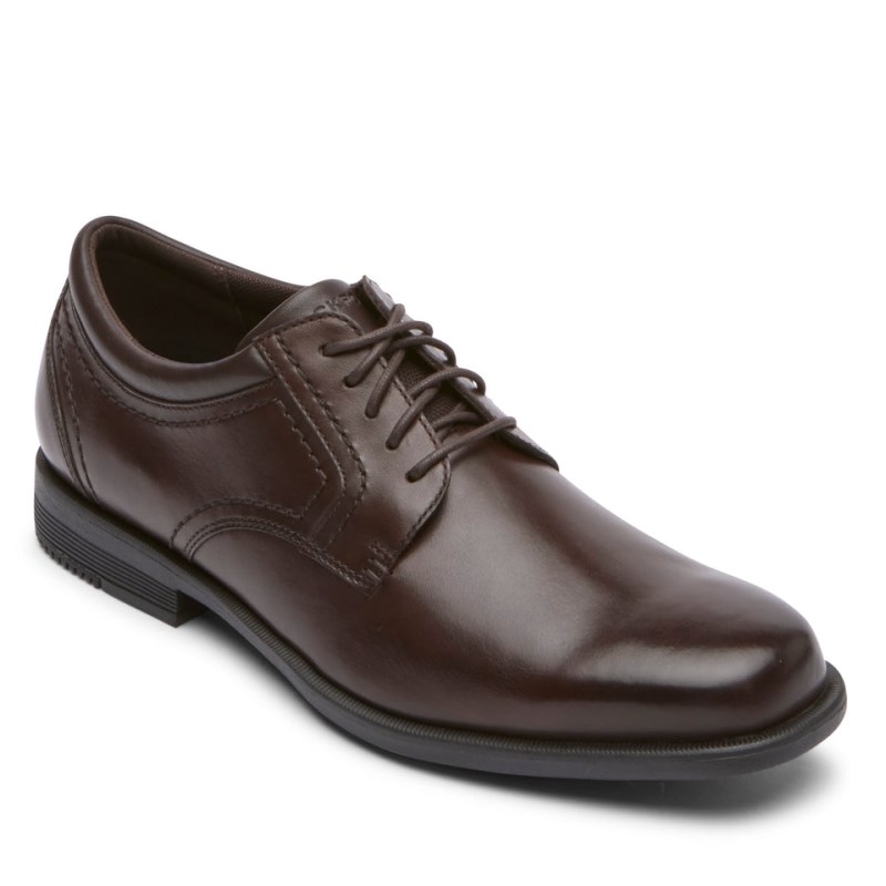 Rockport Isaac Plain Toe Men Dress Shoes Dark Brown Singapore | YE8-15601