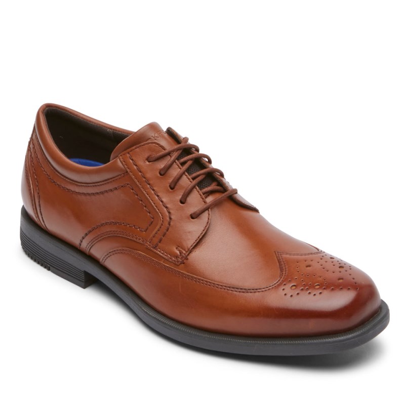 Rockport Isaac Wing Tip Men Dress Shoes Brown Singapore | ZH7-62956