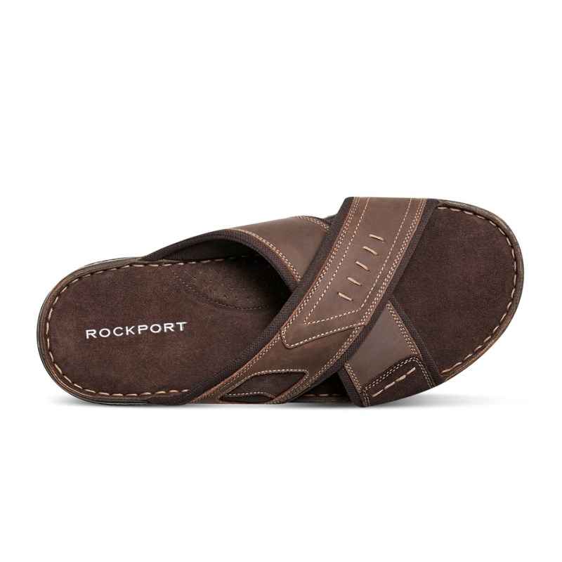 Rockport Jasper X Band Men Sandals Dark Brown Singapore | YI3-24042