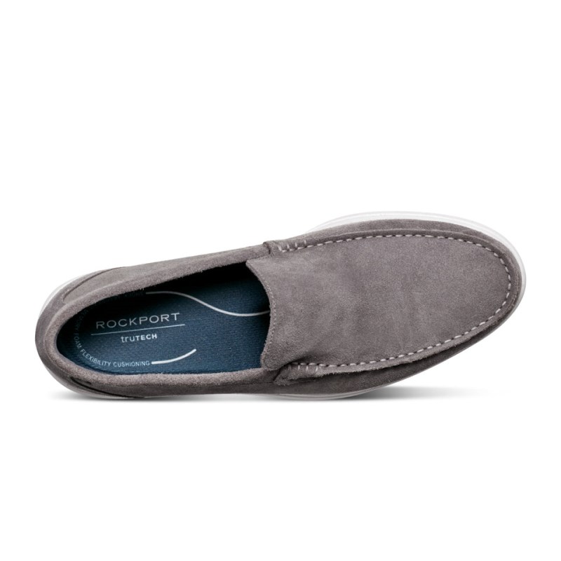 Rockport Jensen Casual Slip-on Almond Toe Men Loafers Dark Grey Singapore | XE4-39363