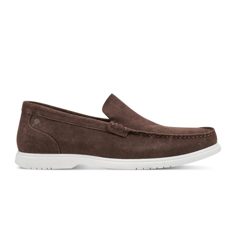 Rockport Jensen Casual Slip-on Almond Toe Men Loafers Dark Brown Singapore | XF4-05840