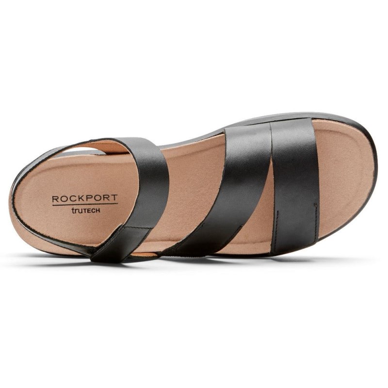 Rockport Kells Bay 3-Strap Women Sandals Black Singapore | SJ6-10261