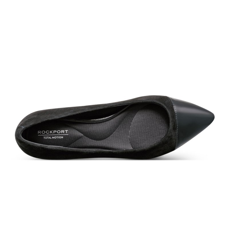 Rockport Kenzie Total Motion Pointy Toe Dress Women Ballet Flats Black Singapore | AO2-96089