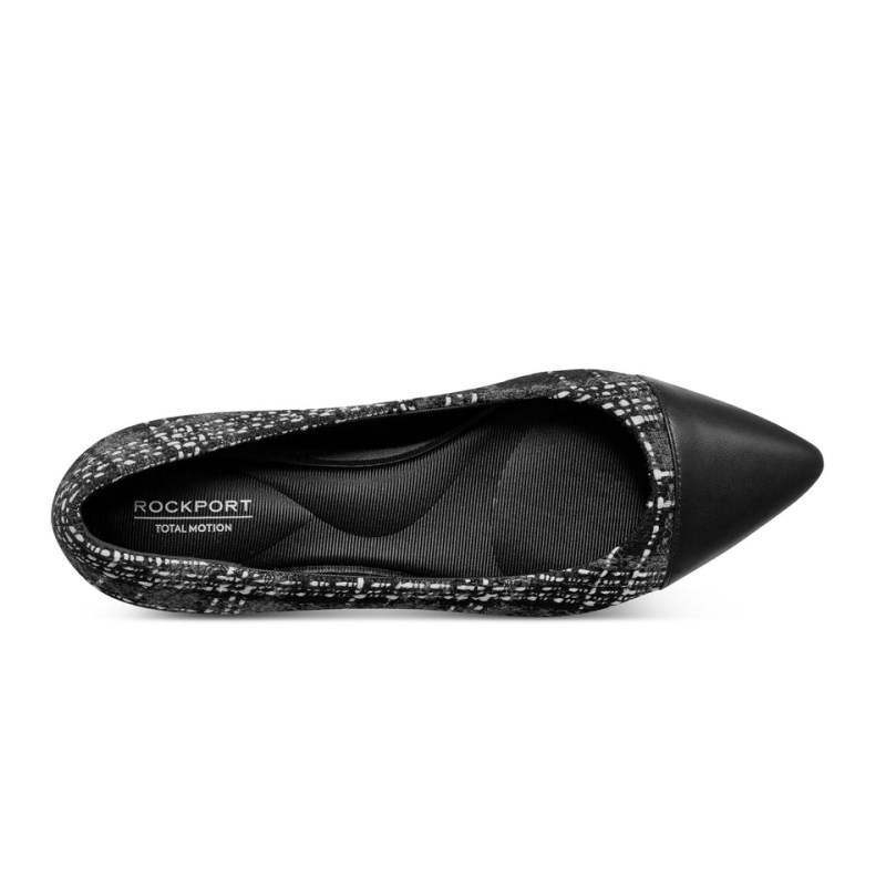 Rockport Kenzie Total Motion Pointy Toe Dress Women Ballet Flats Black Singapore | RP0-74947