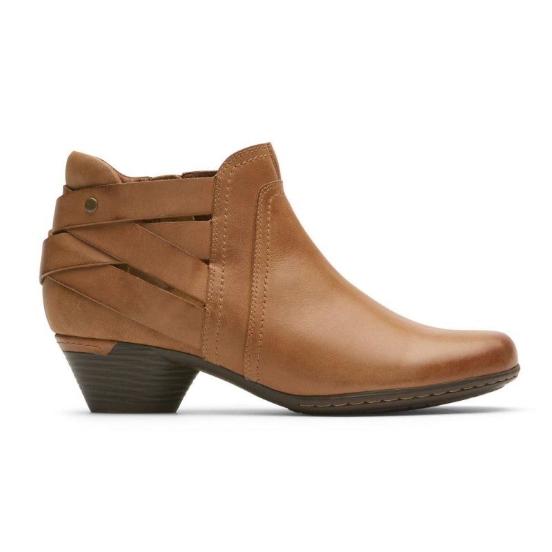 Rockport Laurel Strap Heel Women Booties Brown Singapore | AW9-86038