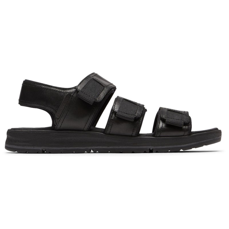 Rockport Lucky Bay Dress 3-Band Men Fisherman Sandals Black Singapore | BO8-06370