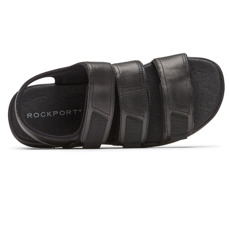 Rockport Lucky Bay Dress 3-Band Men Fisherman Sandals Black Singapore | BO8-06370