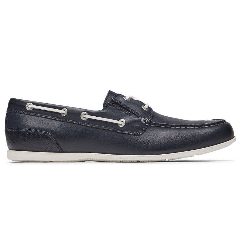 Rockport Malcom Camp Men Boat Shoes Navy Singapore | MP7-88588