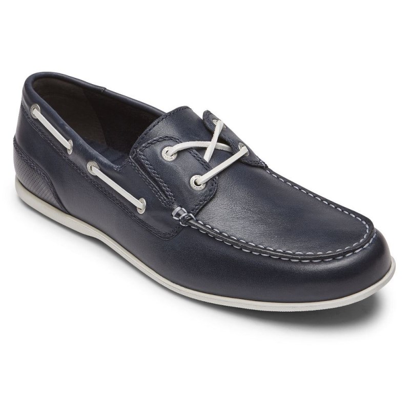 Rockport Malcom Camp Men Boat Shoes Navy Singapore | MP7-88588