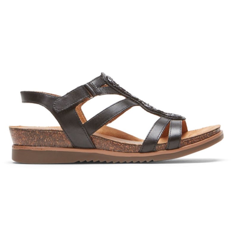 Rockport May Beaded Women Sandals Black Singapore | TJ5-68246