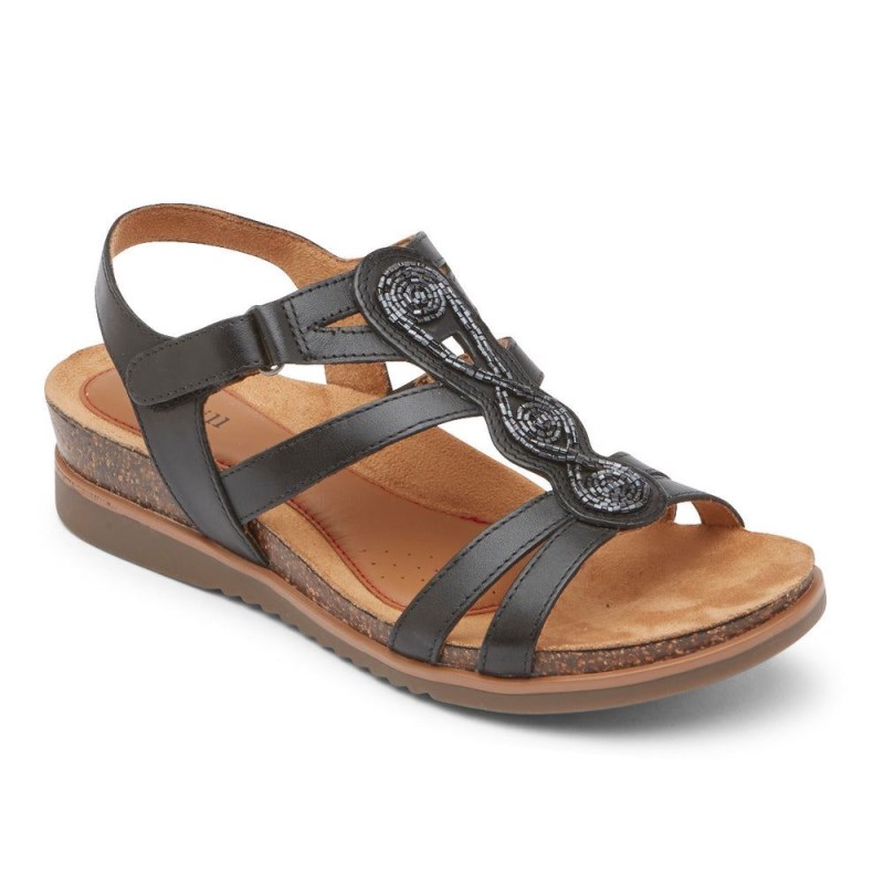 Rockport May Beaded Women Sandals Black Singapore | TJ5-68246