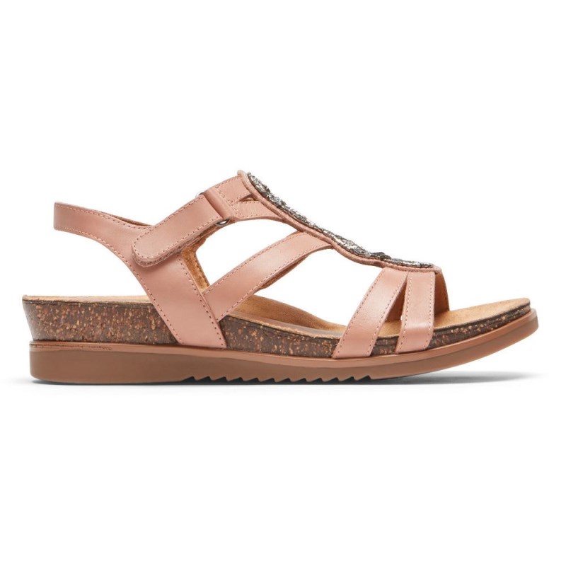 Rockport May Beaded Women Sandals Pink Singapore | TQ9-04060