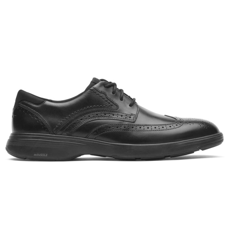 Rockport Noah Wing Tip Men Walking Shoes Black Singapore | HZ4-22002