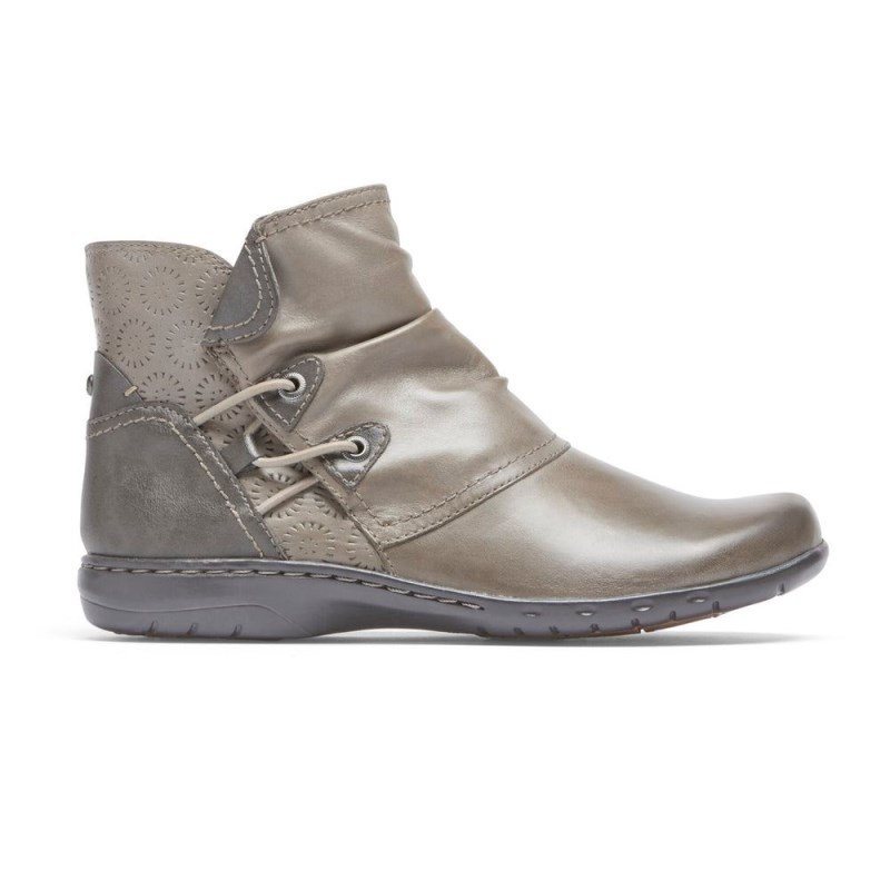 Rockport Penfield Ruched Women Booties Grey Brown Singapore | WV3-70067