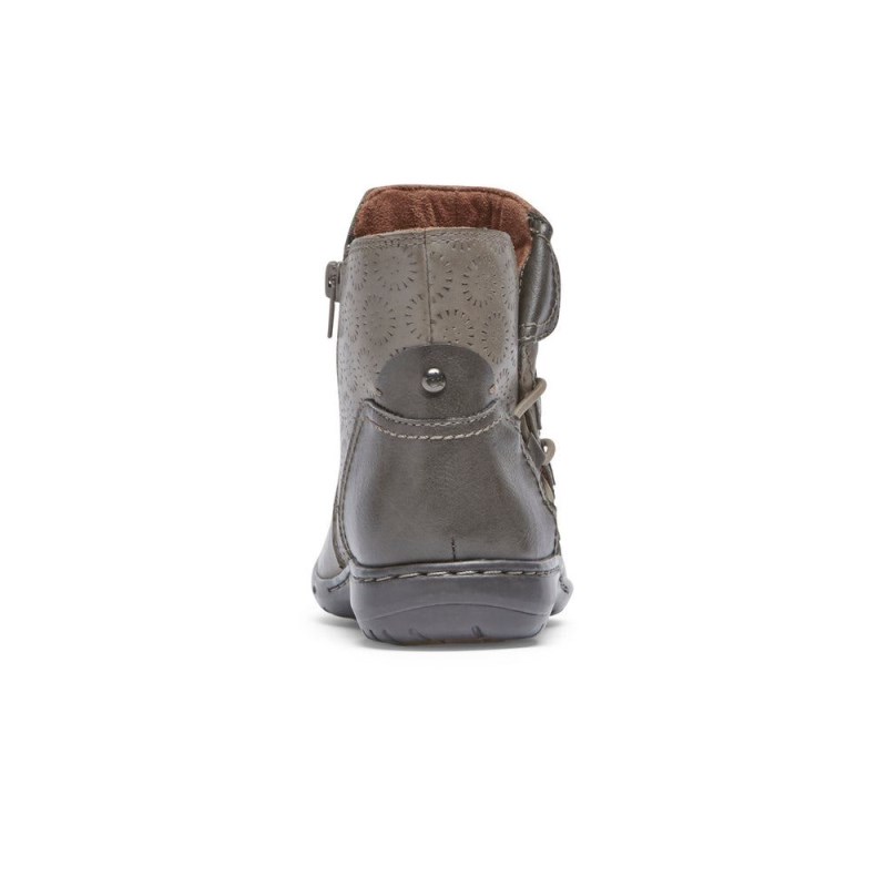 Rockport Penfield Ruched Women Booties Grey Brown Singapore | WV3-70067