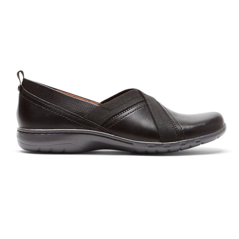 Rockport Penfield Women Slip Ons Black Singapore | UO0-50715