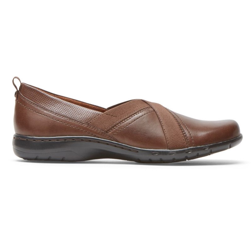 Rockport Penfield Women Slip Ons Dark Brown Singapore | GJ4-94279