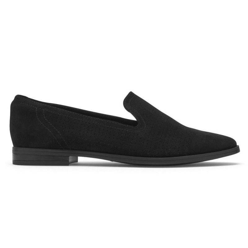 Rockport Perpetua Perforated Women Loafers Black Singapore | WD0-96829